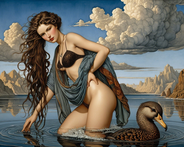 Fantasy Portrait of a Greek Goddess in Rococo Style