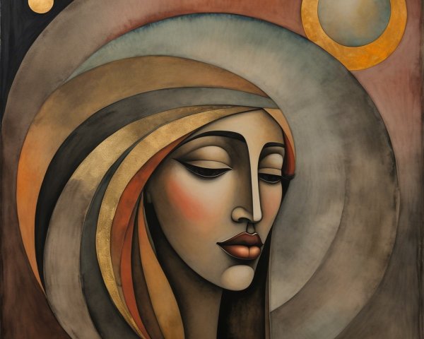 Abstract Portrait of a Woman in Earth Tones