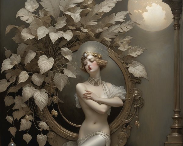 Ethereal Scene of Graceful Figure in Soft Tones