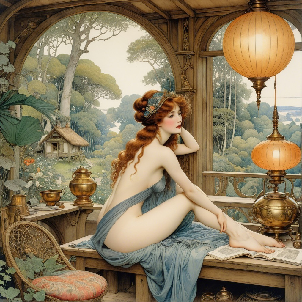 Elegant Woman by Window in Serene Room Setting