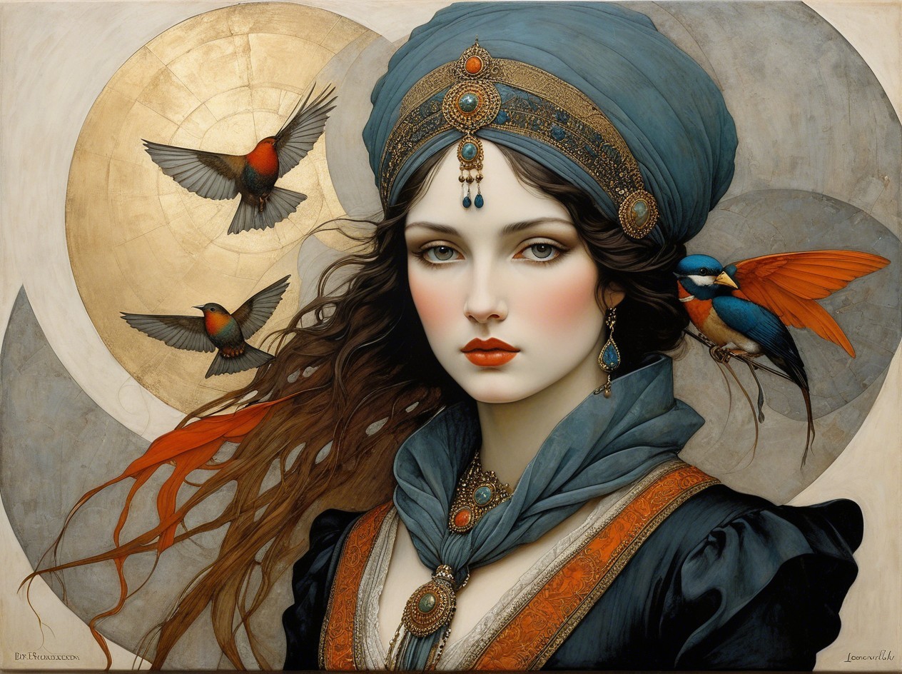 Dreamy Fantasy Digital Painting of a Beautiful Woman