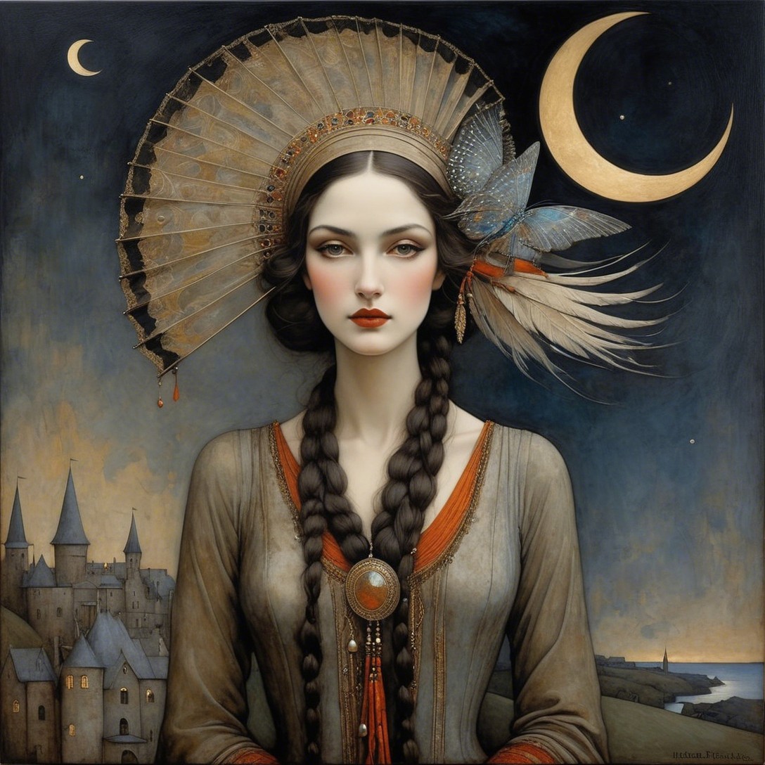 Fantasy-Medieval Portrait of a Woman at Twilight