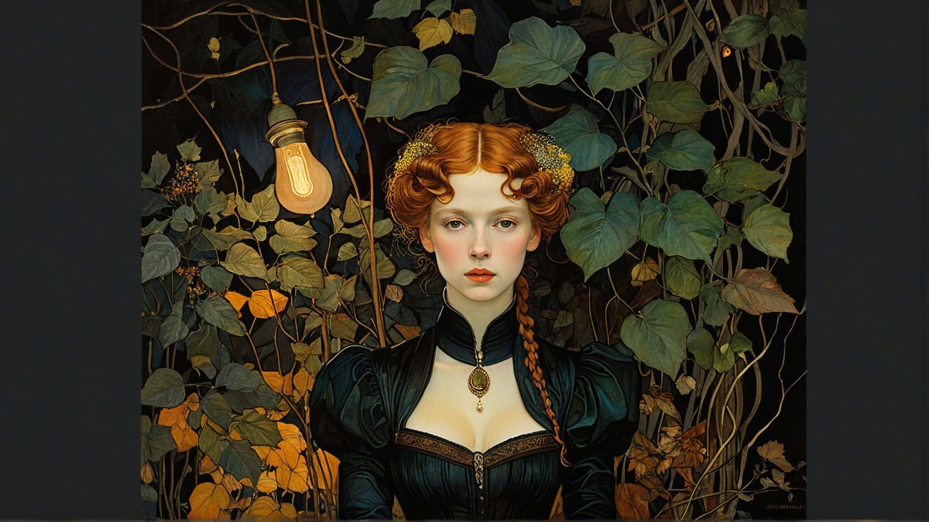 Renaissance Portrait of Young Woman with Red Hair