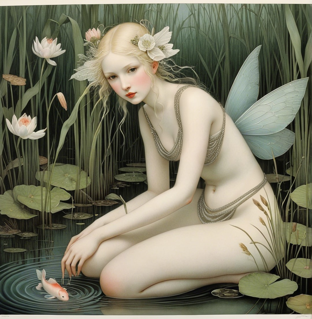 Elegant Fantasy Fairy in Realistic Digital Painting