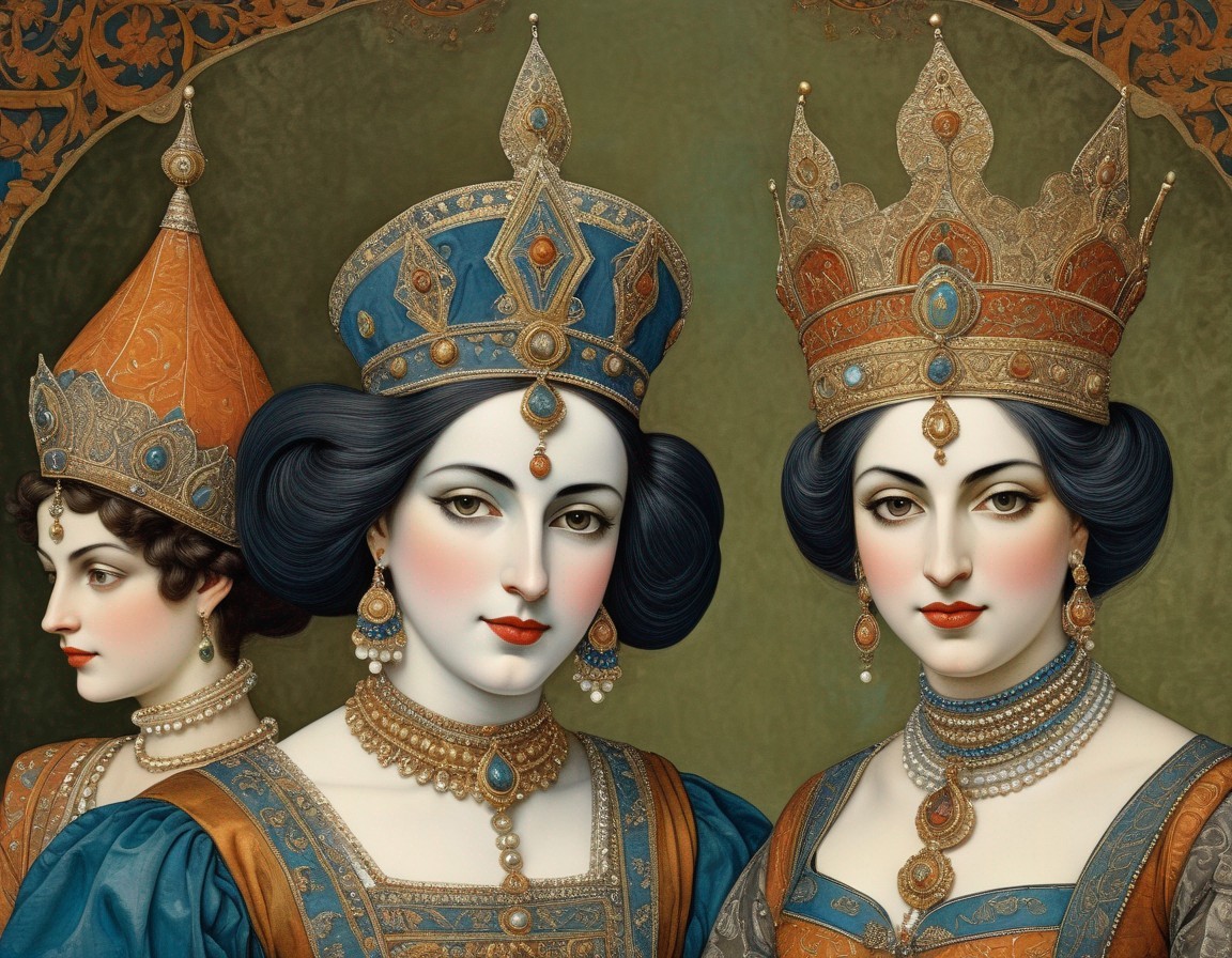 Elegant Women in Culturally-Inspired Royal Attire