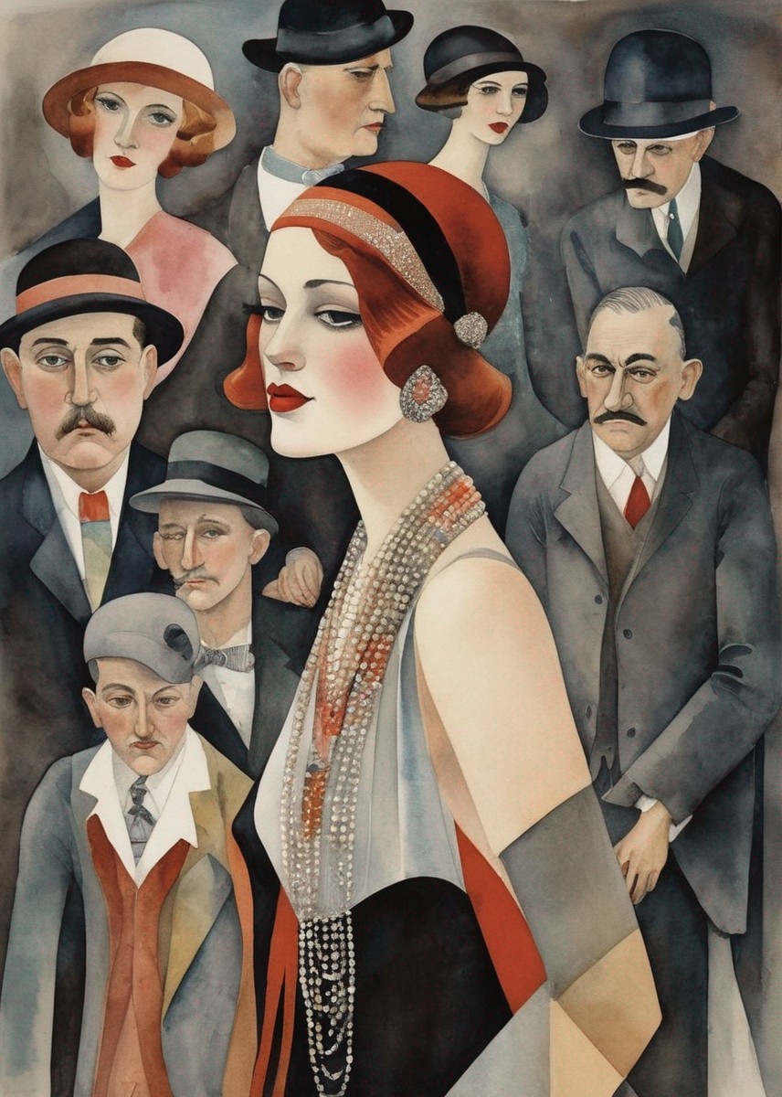 Glamorous 1920s Scene with Elegant Fashion and Atmosphere