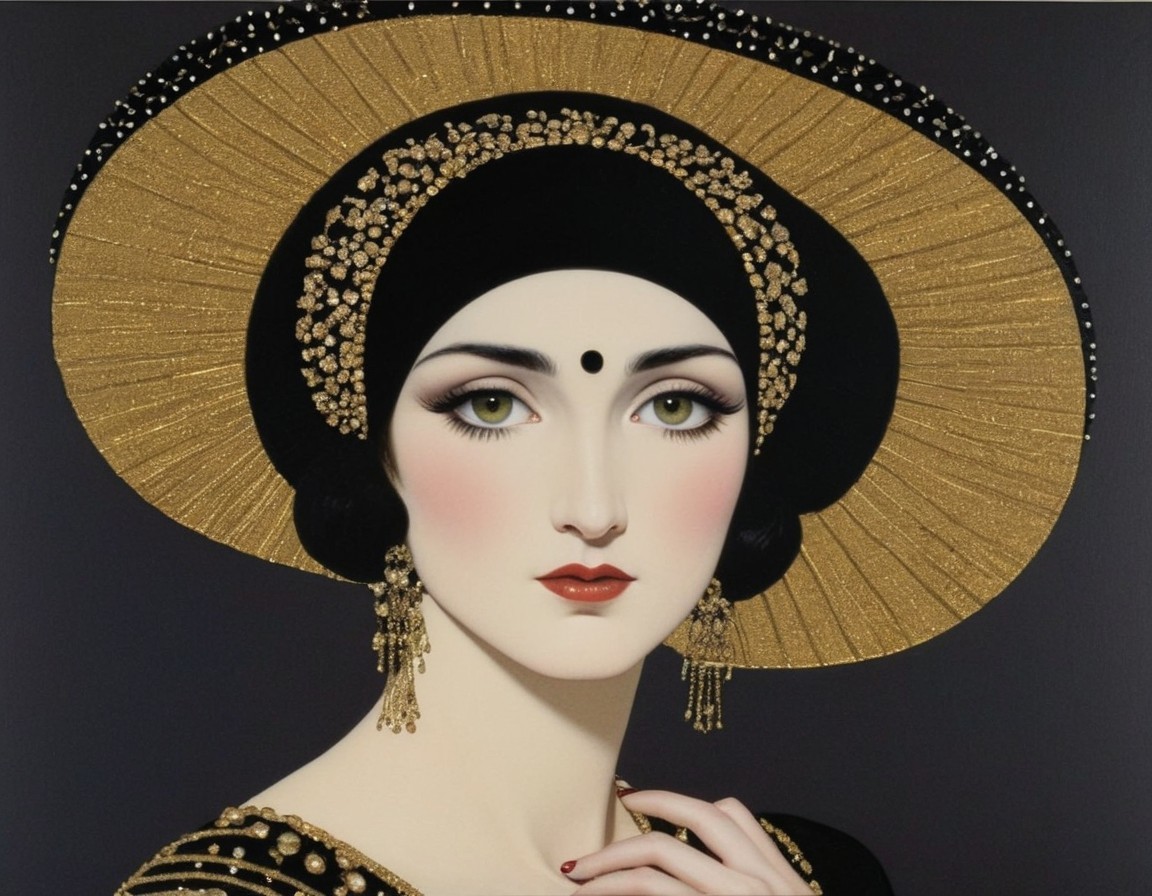 Portrait of a woman with pale skin and dark hair