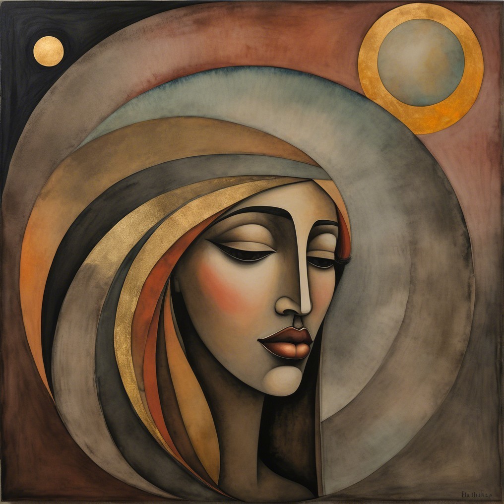 Abstract Portrait of a Woman in Earth Tones