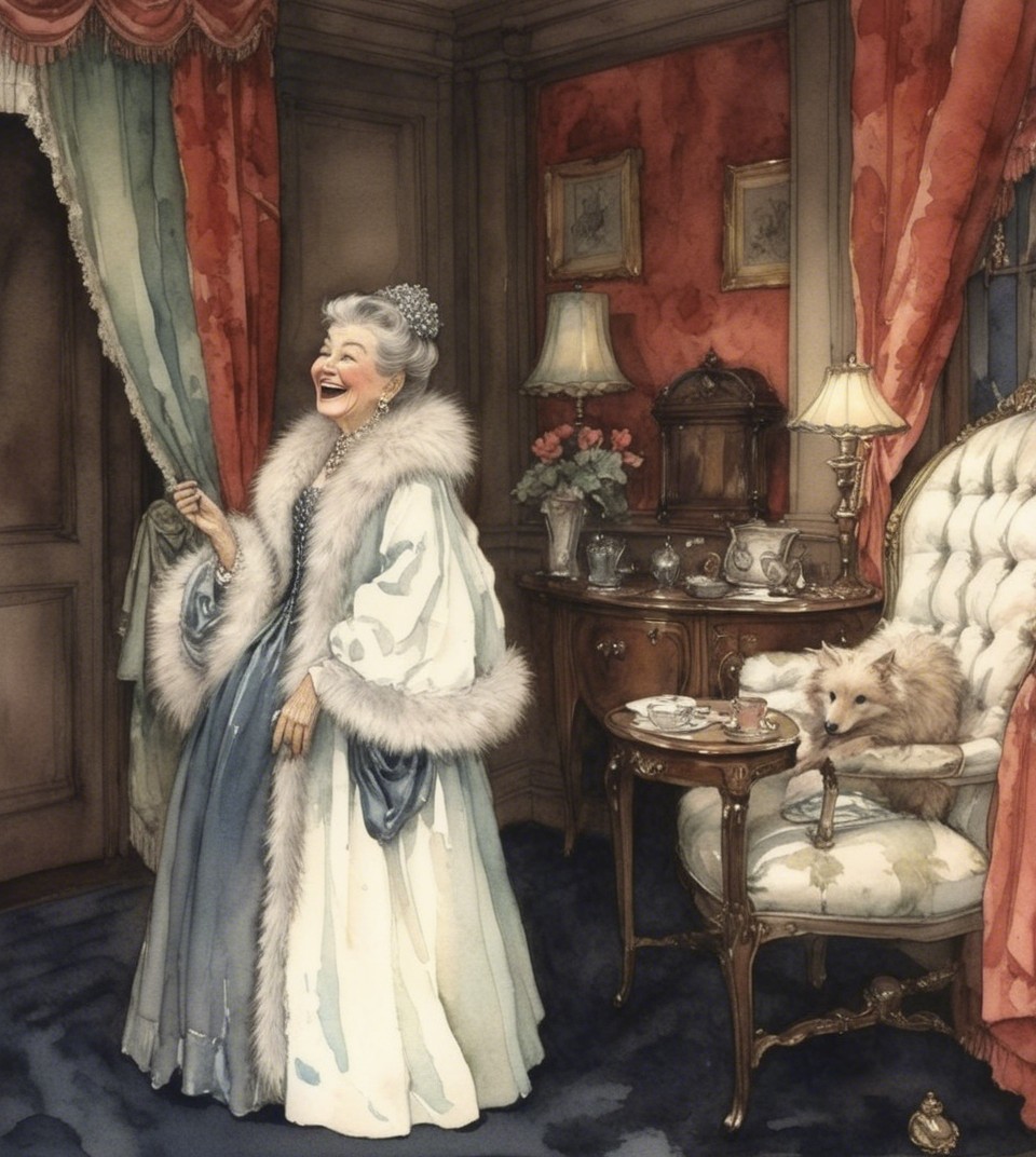 Elegant Elderly Woman in Luxurious Room Setting