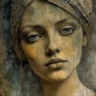 Young Woman by River at Sunset with Charming Backdrop