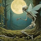 Fairy in a Mystical Forest Under a Full Moon