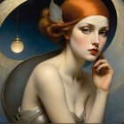 Portrait of a Young Woman with Reddish-Orange Hair