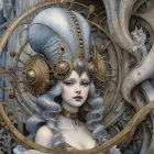 Whimsical Portrait of a Lady in Lush Foliage