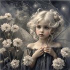 Ethereal girl in mystical setting with surreal elements