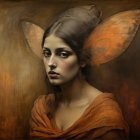 Serene Woman with Butterfly Wings and Elegant Jewelry