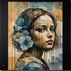 Stylized Portrait of a Young Woman with Vintage Aesthetic