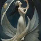 Futuristic Jester Figure with Gothic Elements