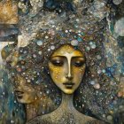 Ethereal Figure with Castle in Dreamlike Setting