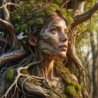 Whimsical Fairy Girl with Butterfly Wings and Dandelions