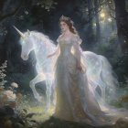 Woman in Corset on White Horse with Dove and Carriage