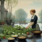 Bright Kitchen with Fresh Produce and Culinary Preparation