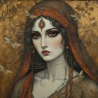 Close-up portrait of a serene East Asian woman