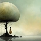 Vintage Hot Air Balloon Over Tranquil Landscape