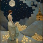 Art Deco Glamour with Vintage Gown and Mystical Elements