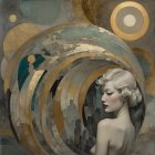 Ethereal Female Figure in Cosmic Dreamscape Setting