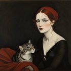 Elegant Young Woman with Vibrant Red Headscarf