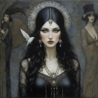 Digital Painting of a Woman in Elegant Jewelry