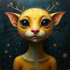 Ethereal Female Figure with Golden Hues and Patterns