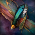 Three Women in Vibrant Dresses in Sunlit Field