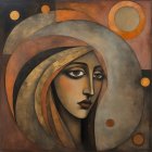 Abstract Portrait of a Woman in Earth Tones