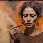 Portrait of a Young Woman Amid Tropical Foliage