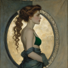 Profile of a Woman in a Dramatic Black Dress