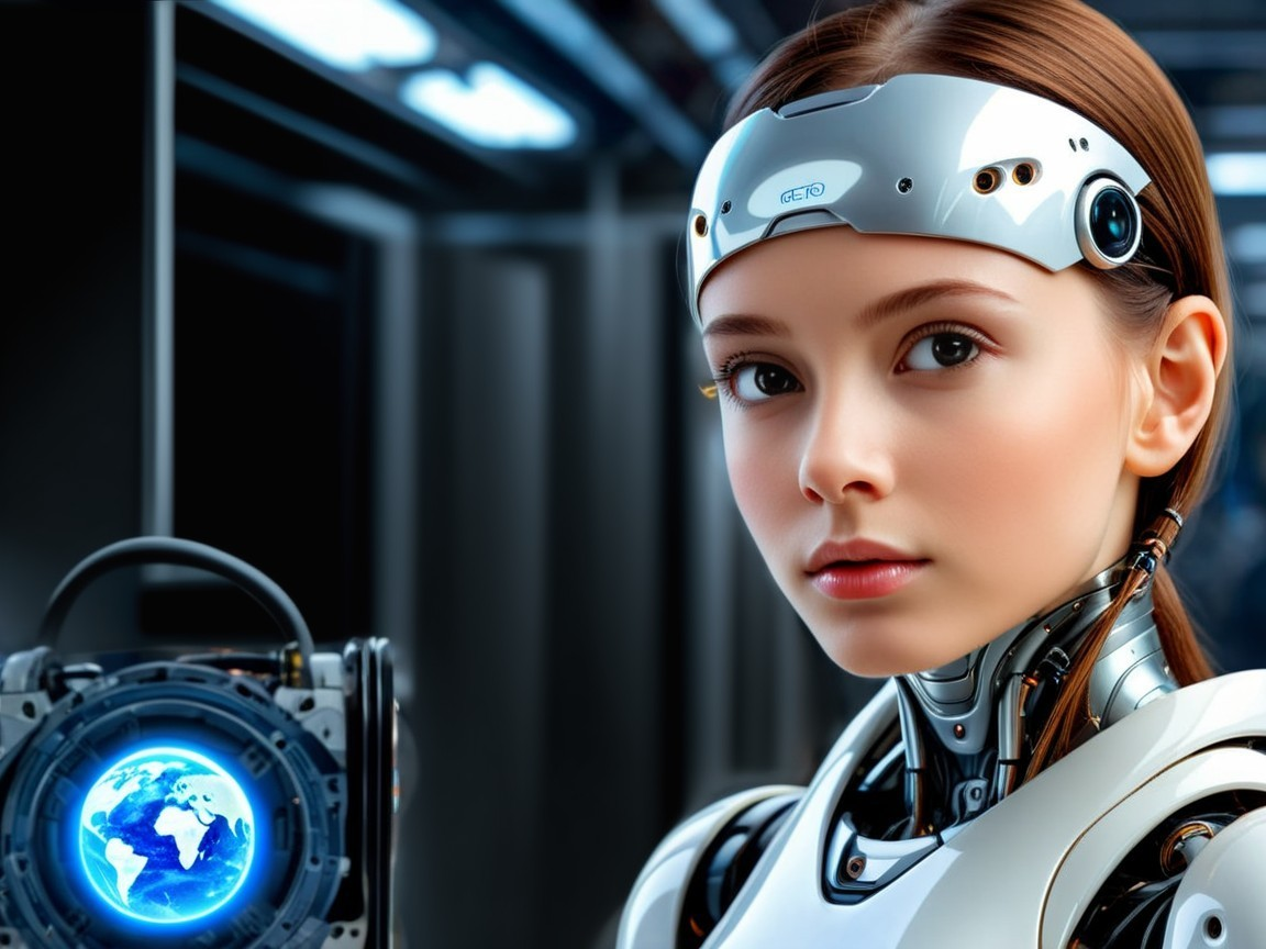 Futuristic Female Robot with High-Tech Design