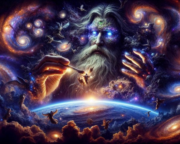 Cosmic Scene of a Wise Figure Manipulating Stars