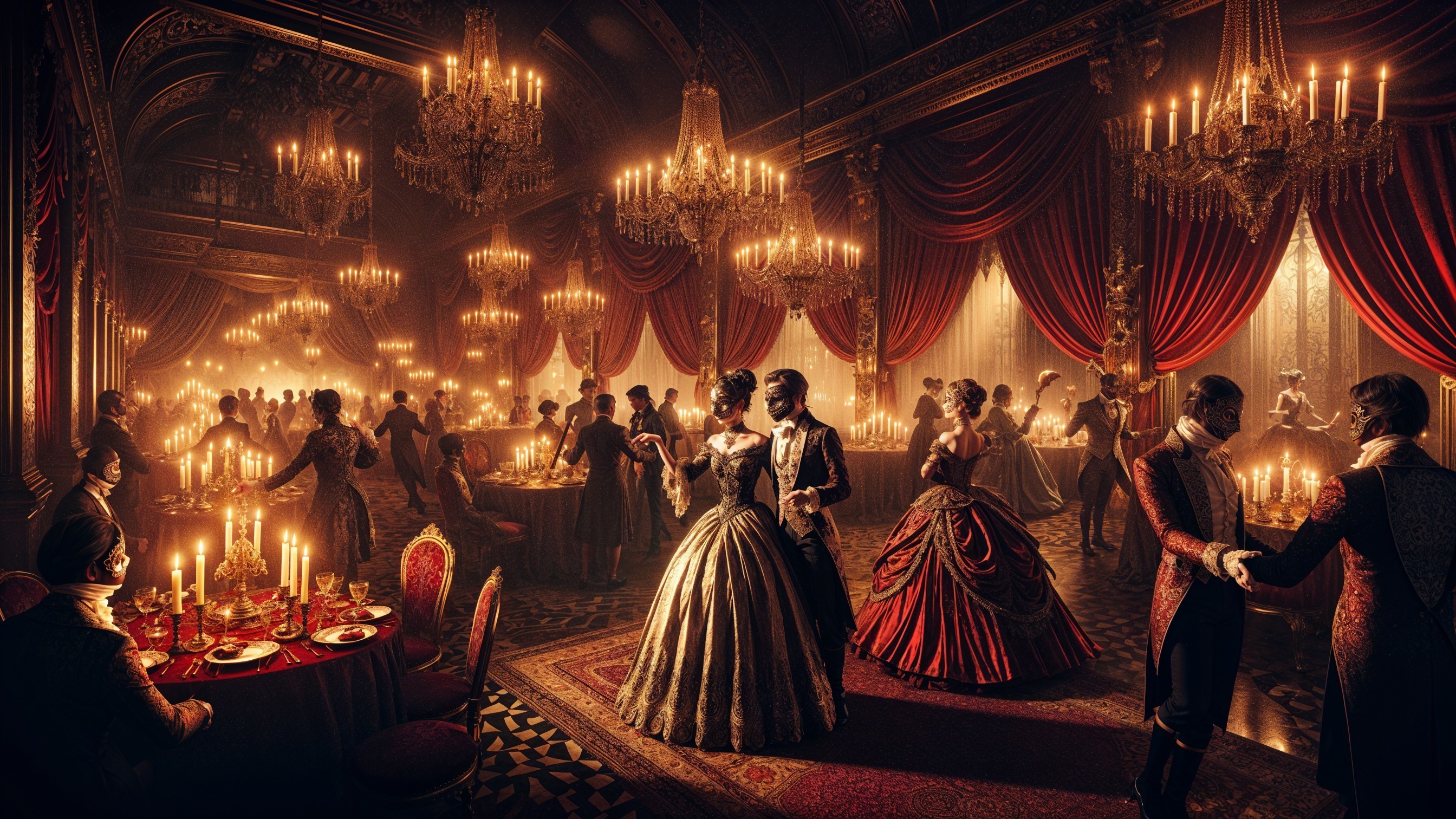 19th-Century Grand Ballroom Celebration Description