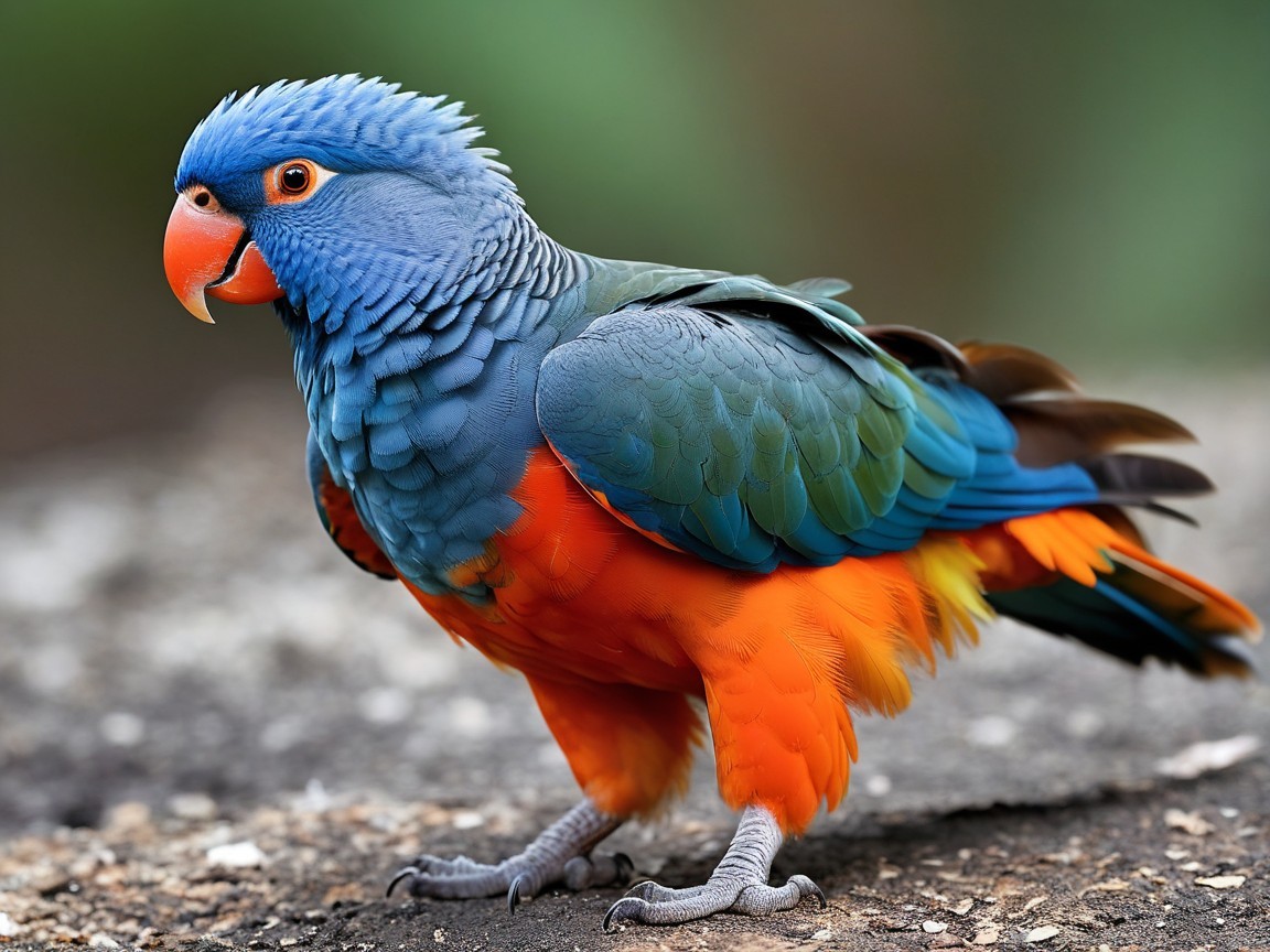 Vibrant Parrot with Colorful Plumage on Rocky Surface