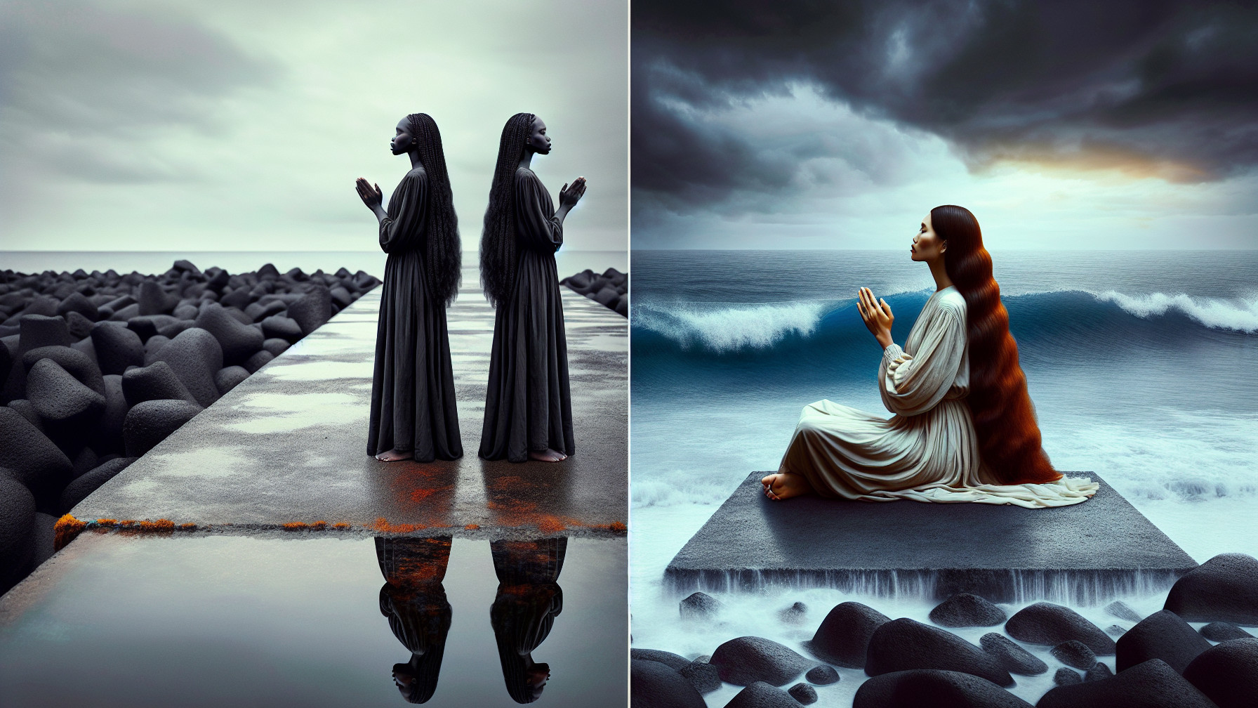 Diptych of Two Stylized Digital Art Images