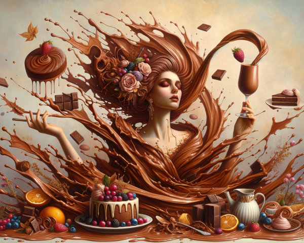 Chocolate Cascade with Flowers and Desserts Display