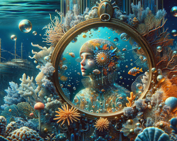 Ethereal Underwater Scene with Coral and Marine Life