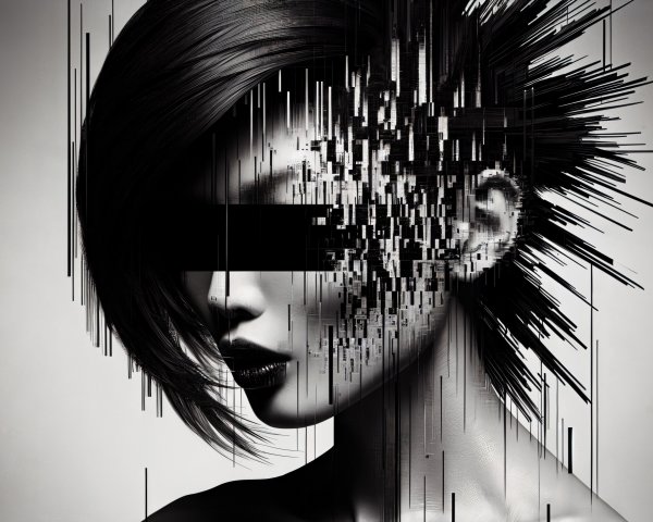 Abstract Portrait of a Woman with Avant-Garde Hairstyle