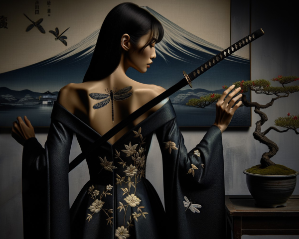 Photorealistic Japanese Woman in Traditional Garment