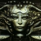 Fantasy Art of a Mystical Woman's Face in Ice