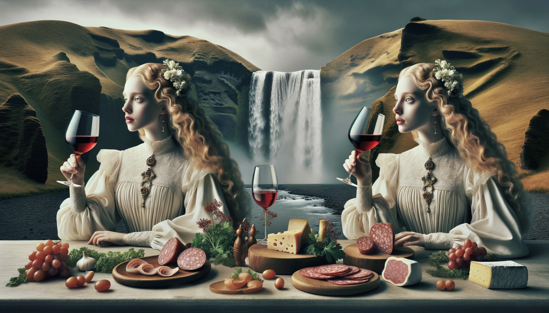 Elegant Dining Experience by a Majestic Waterfall
