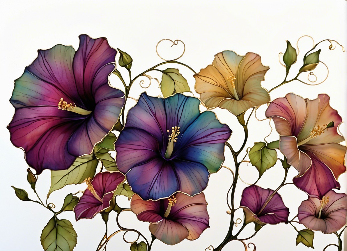 Vibrant Floral Composition with Hibiscus Flowers