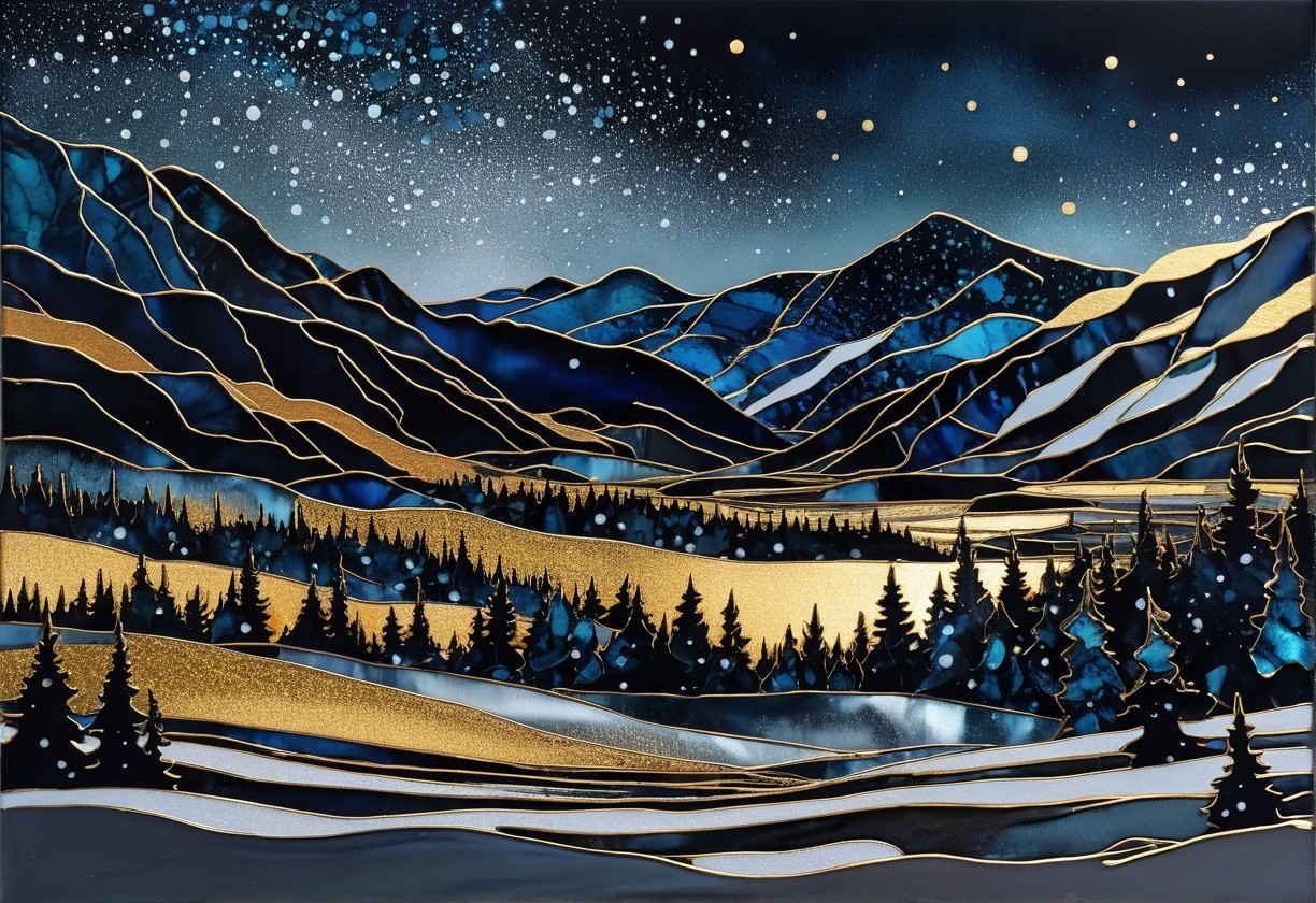 Serene Winter Landscape with Majestic Mountains