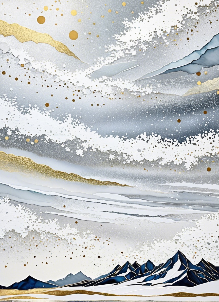 Serene Winter Landscape with Majestic Mountains